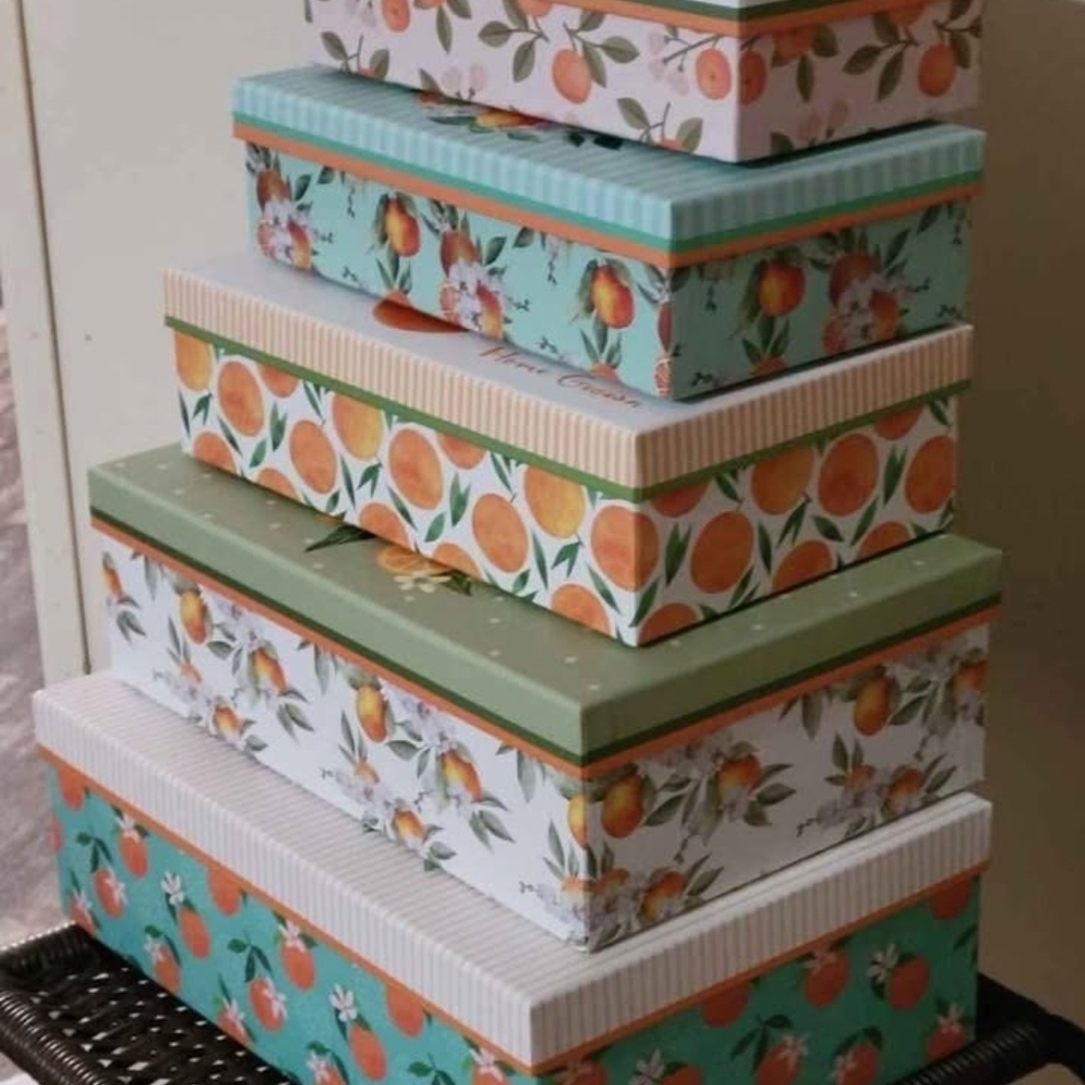 Floral and Fruit Patterned Storage Box Set